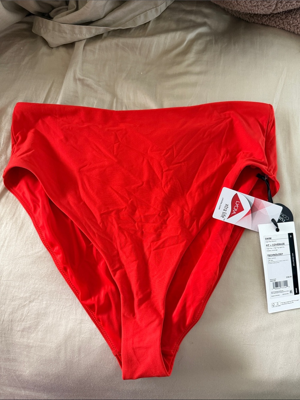 CALIA by Carrie Underwood High-Waist Bikini Bottom in Red